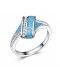 Diamond And Blue Opal 925 Sterling Silver Ring