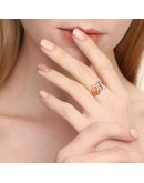 14K Rose Gold Plating 925 Sterling Silver Opal Sun Moon Rings