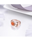 14K Rose Gold Plating 925 Sterling Silver Opal Sun Moon Rings